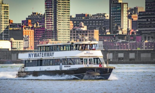 a boat travels through the water