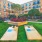 a park with corn hole